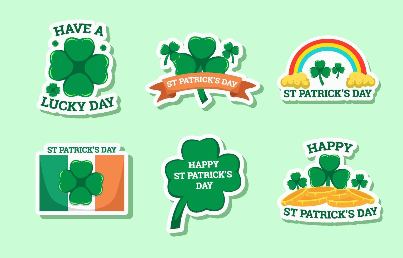Sticker St Patrick Shamrock Element vector