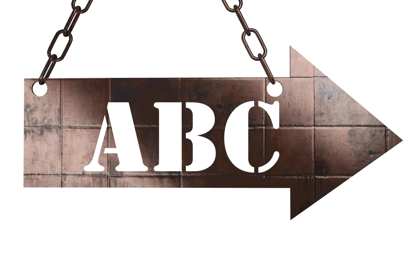 ABC word on metal pointer photo