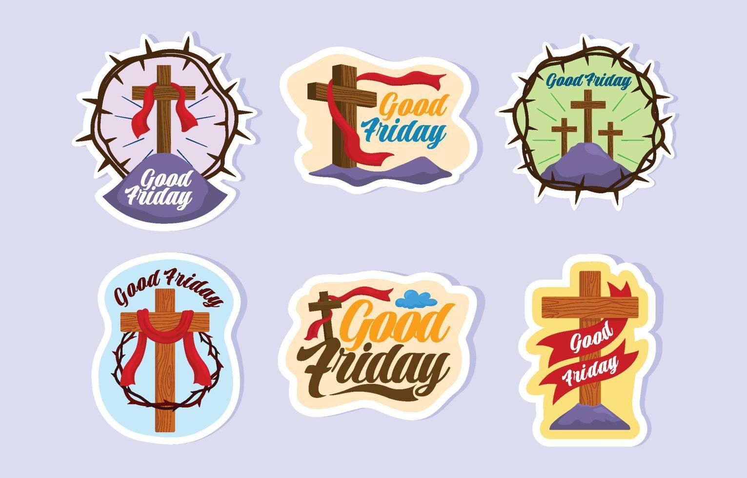 Good Friday sticker vector
