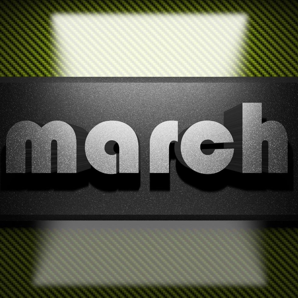 march word of iron on carbon photo