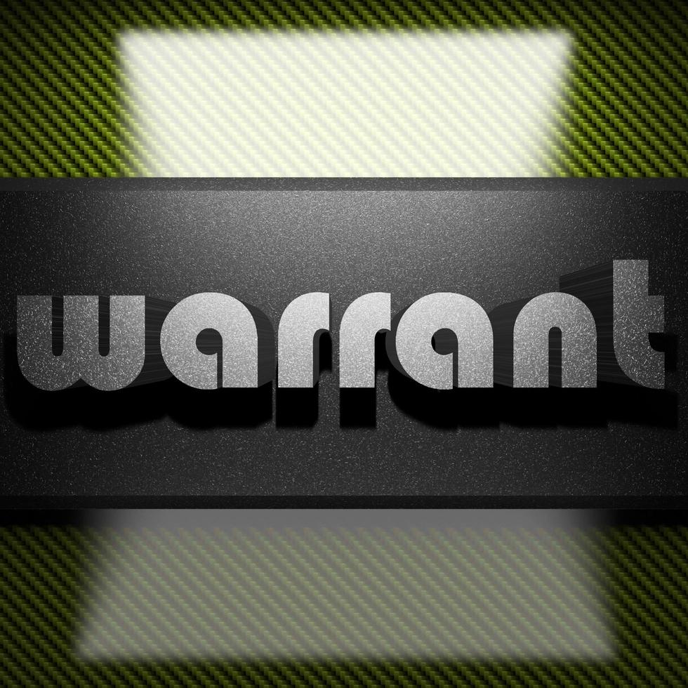 warrant word of iron on carbon photo