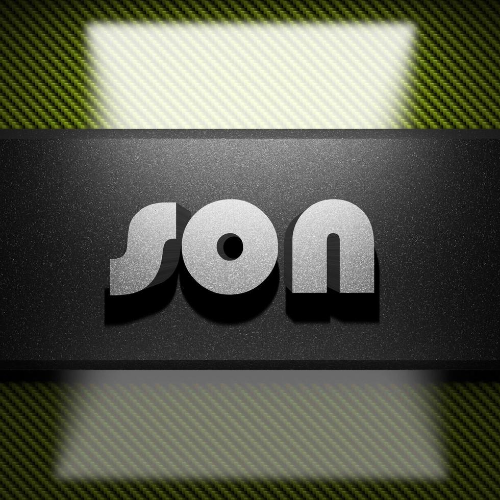 son word of iron on carbon photo