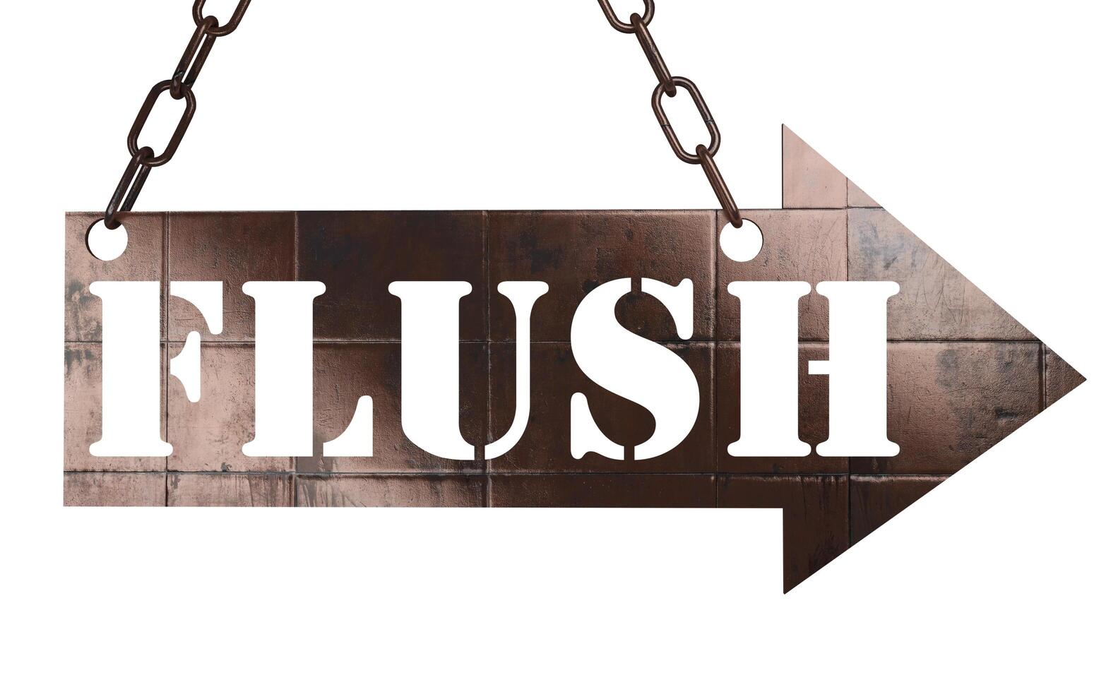 flush word on metal pointer 6148199 Stock Photo at Vecteezy