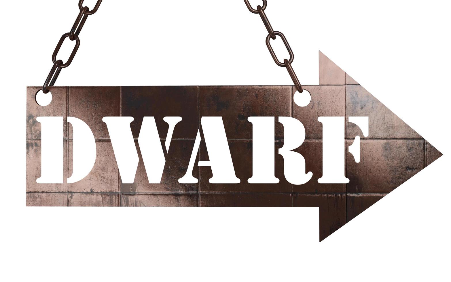 dwarf word on metal pointer photo