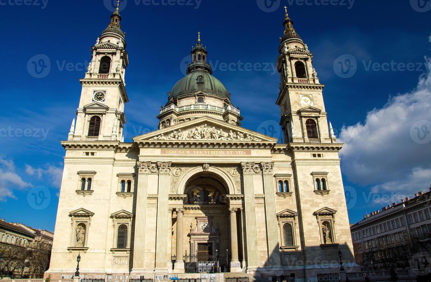 Facade of St. Stephen's Roman Catholic Basilica,Budapest, Hungary photo