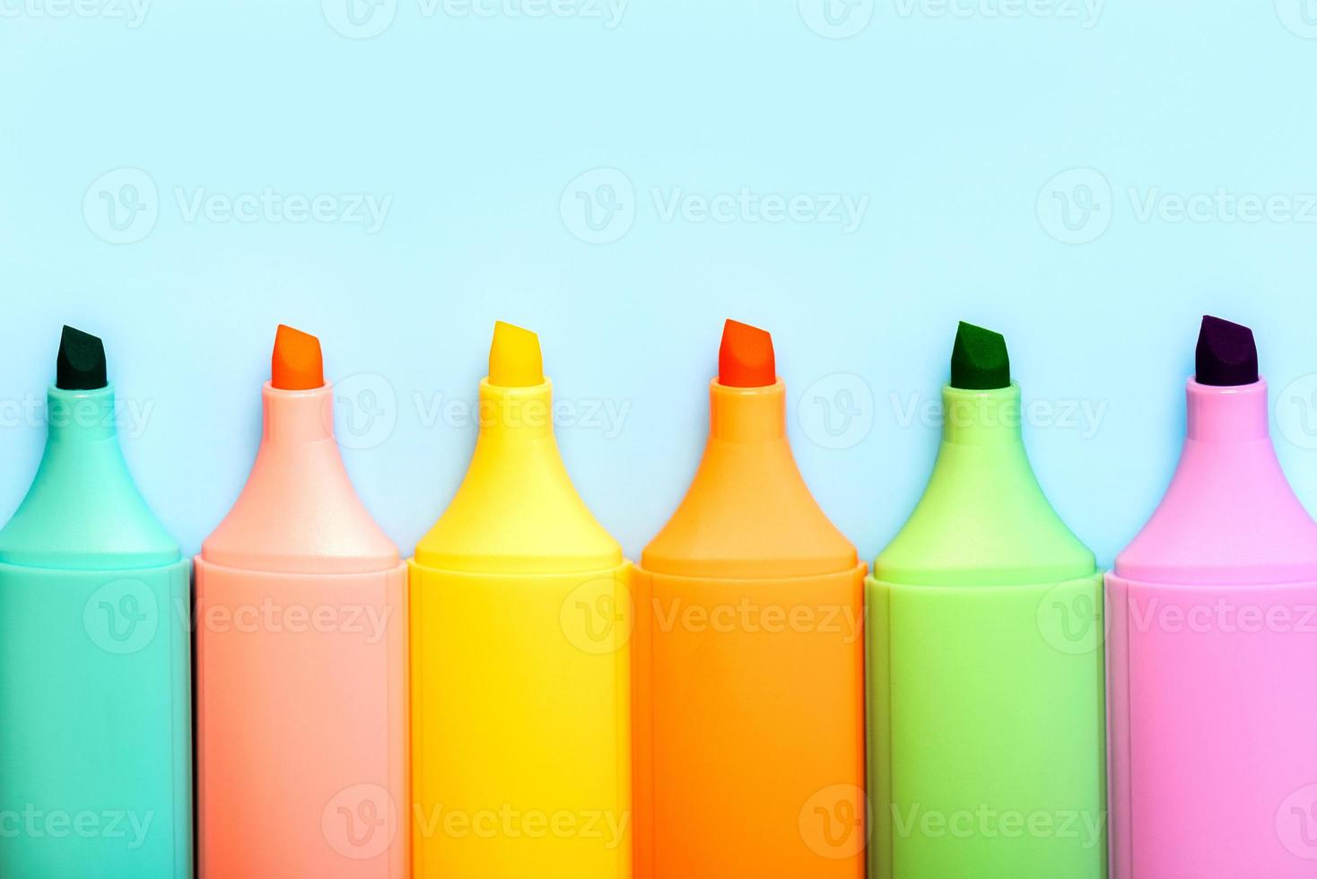 Highlighter colored Markers pens photo