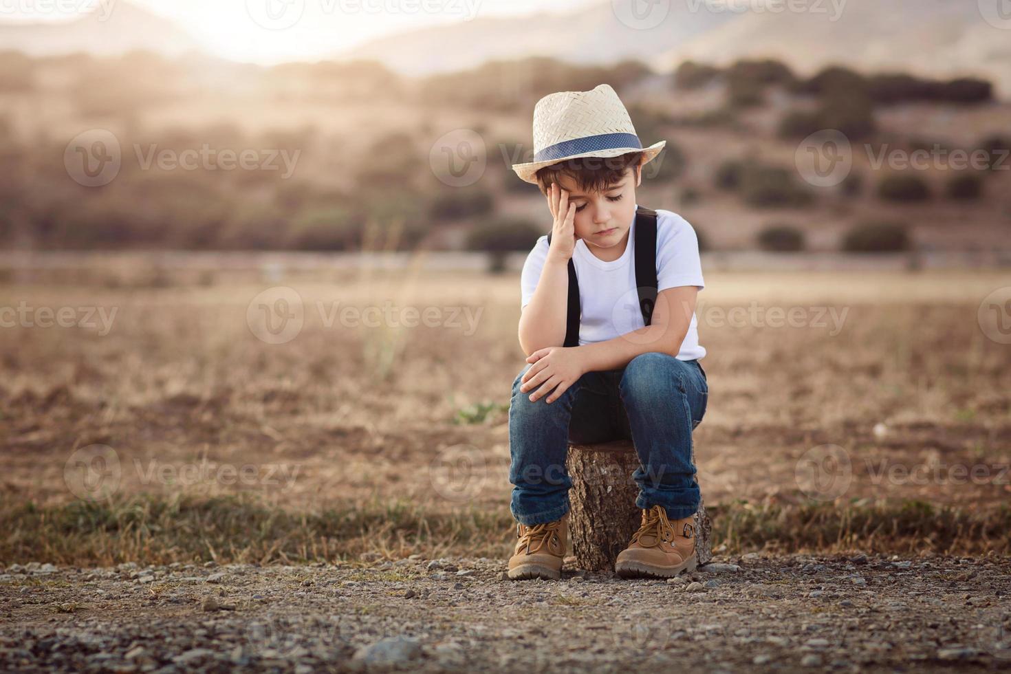 Little thoughtful boy photo