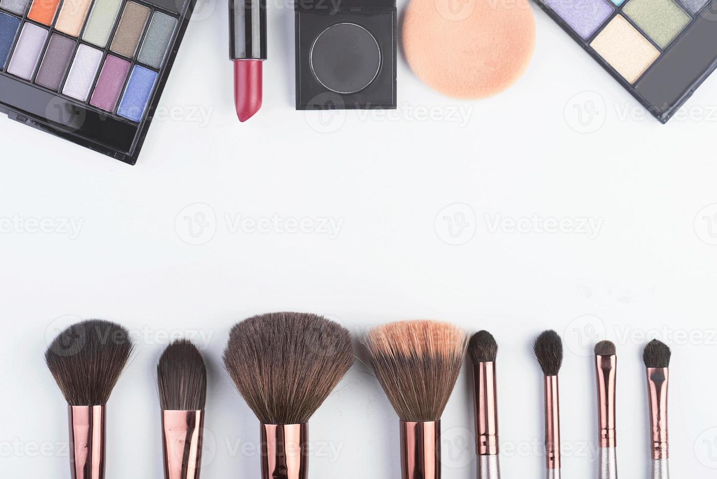 Make-up cosmetics isolated on white background photo