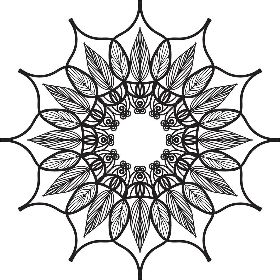 Circular pattern in the form of a mandala for henna vector