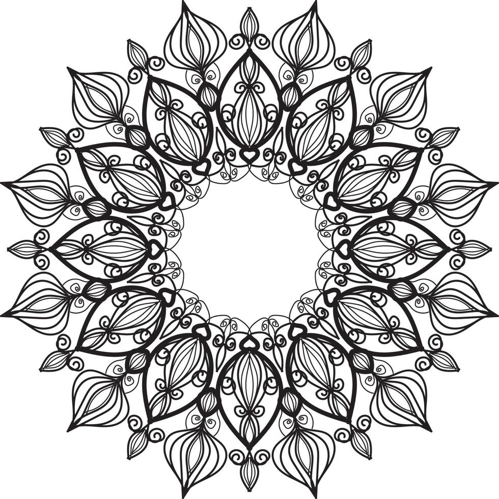 Circular pattern in the form of a mandala for henna vector