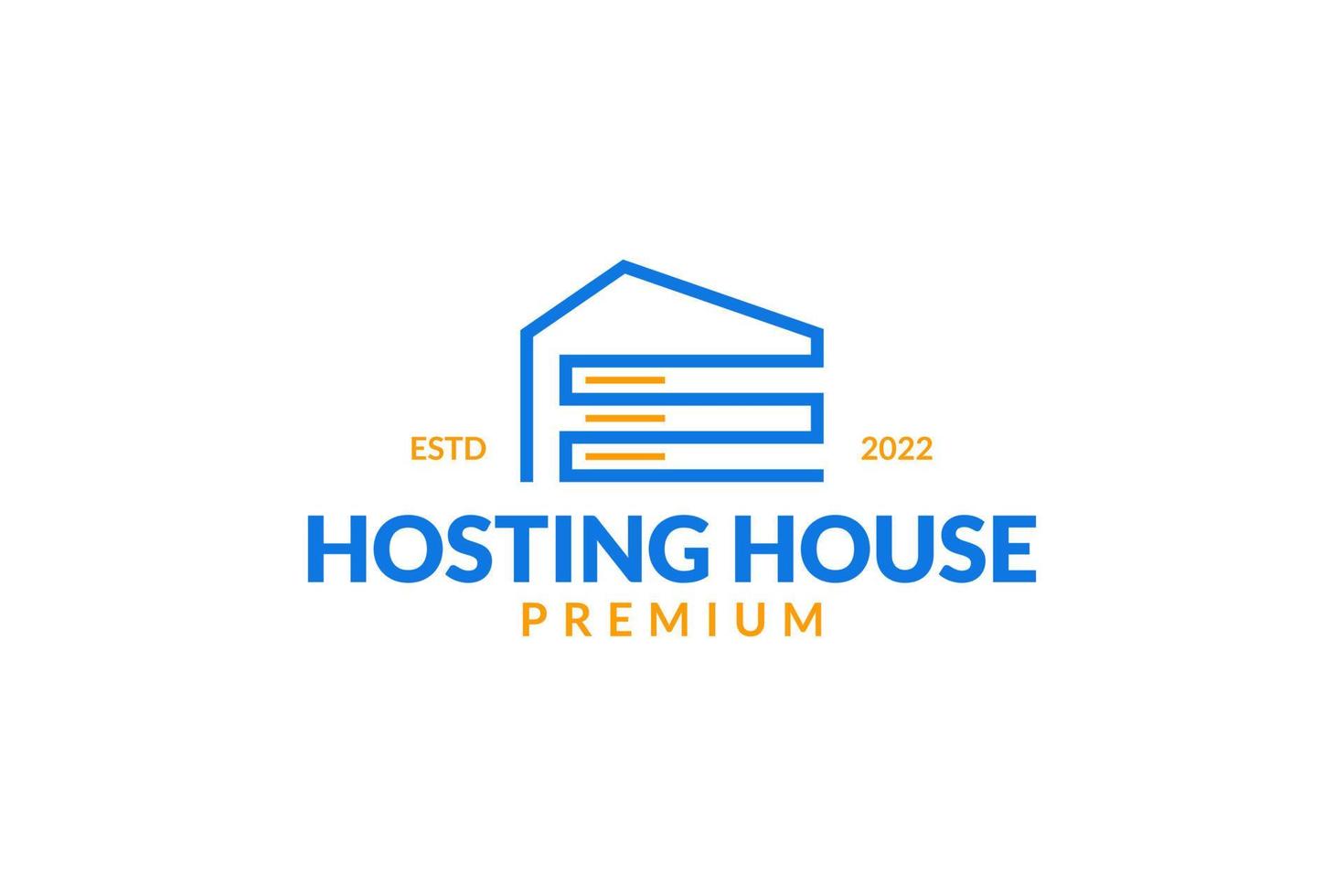 Factory hosting server cloud data storage logo vector icon illustration