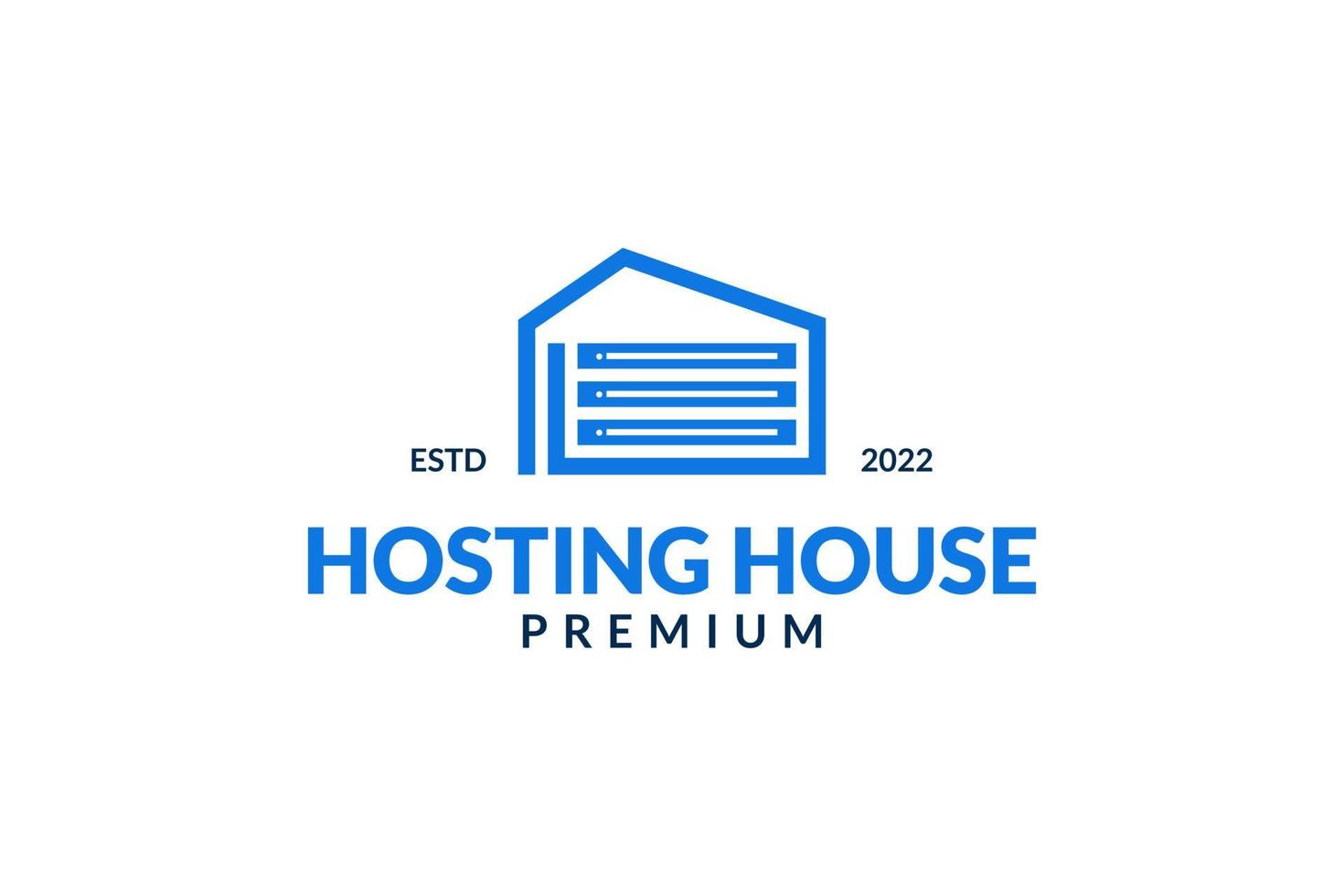Factory hosting server cloud data storage logo vector icon illustration