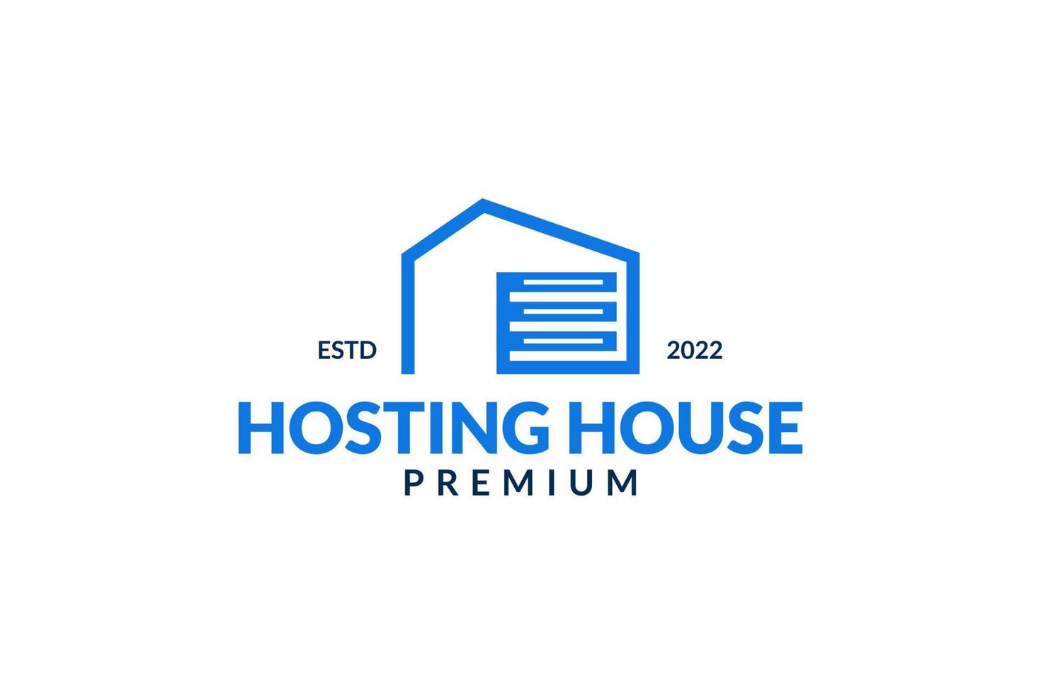Factory hosting server cloud data storage logo vector icon illustration
