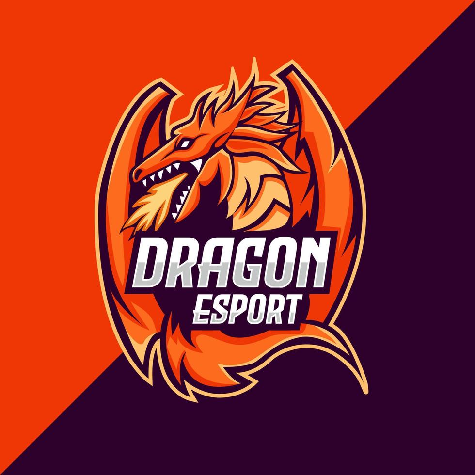 plantilla de logotipo de dragon esport para el equipo streamer vector