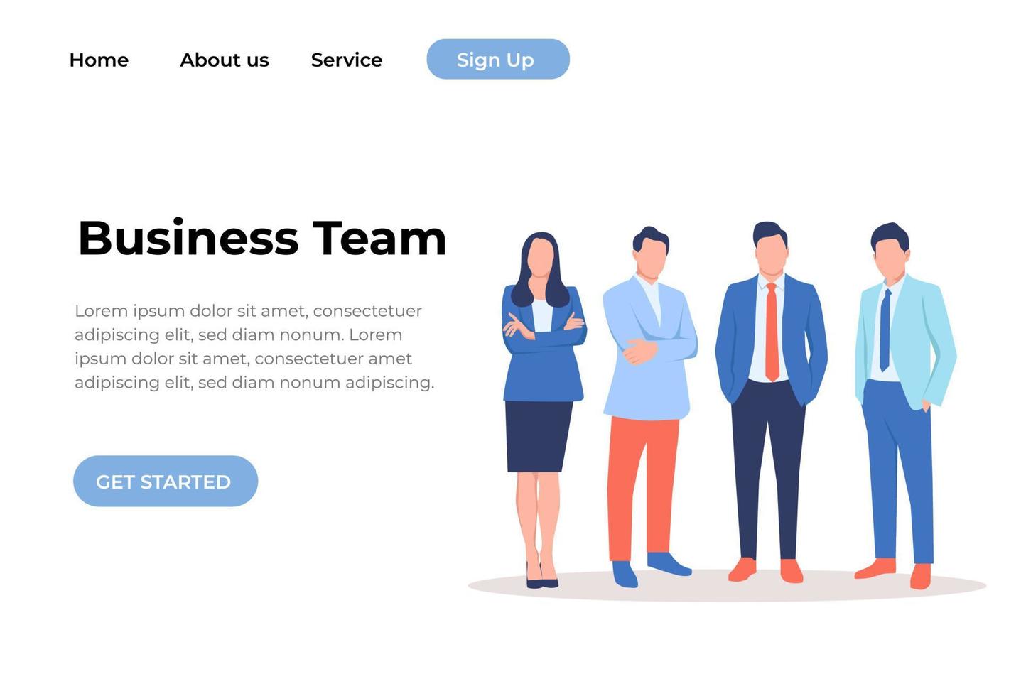 Unique Modern flat design concept of Business Team for website and mobile website. Landing page template. Easy to edit and customize. Vector illustration