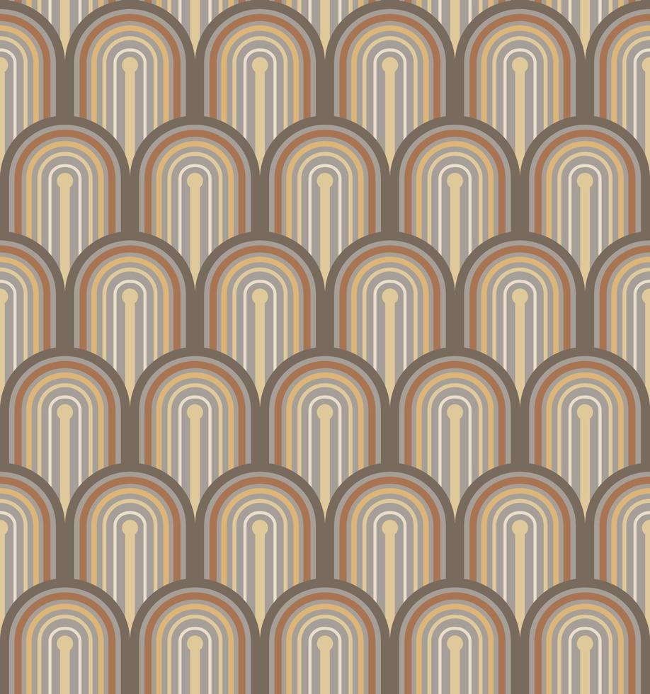 GREY SEAMLESS BACKGROUND WITH ARCHES IN PASTEL BEIGE TONES vector