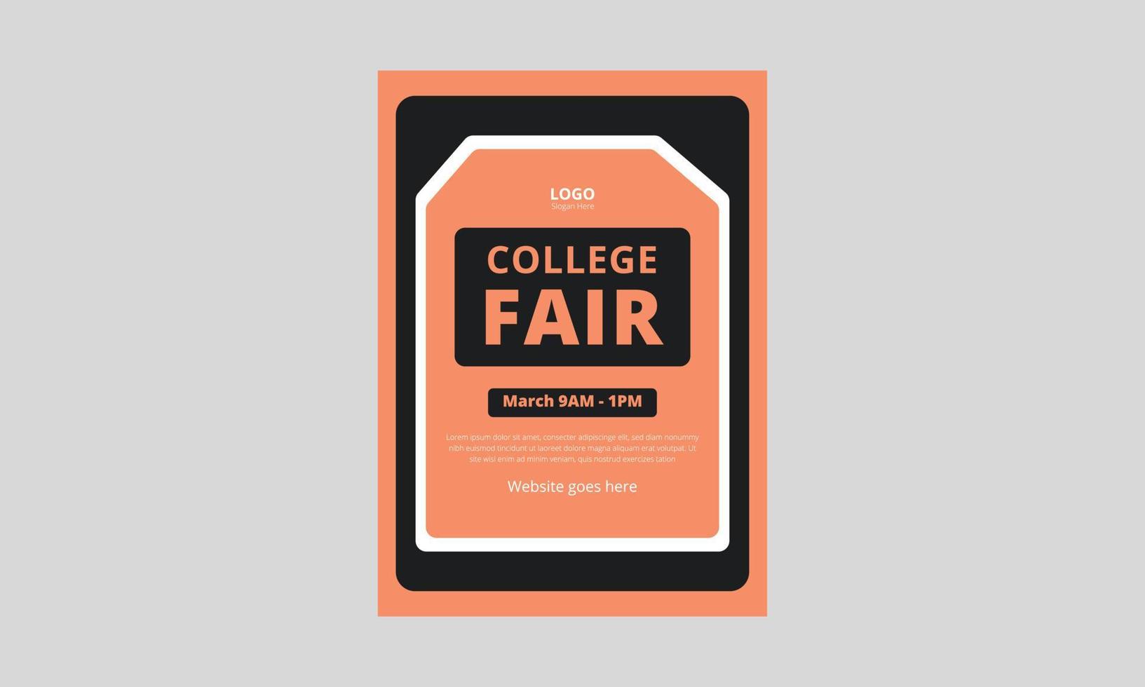 college fair flyer template design. education fair poster leaflet design template. a4 template, brochure design, cover, flyer, poster, print-ready vector