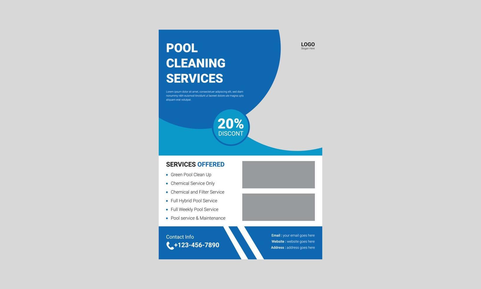Swimming pool cleaning service flyer template. Pool maintenance service poster leaflet design. cover, poster, a4 size, flyer, print-ready vector