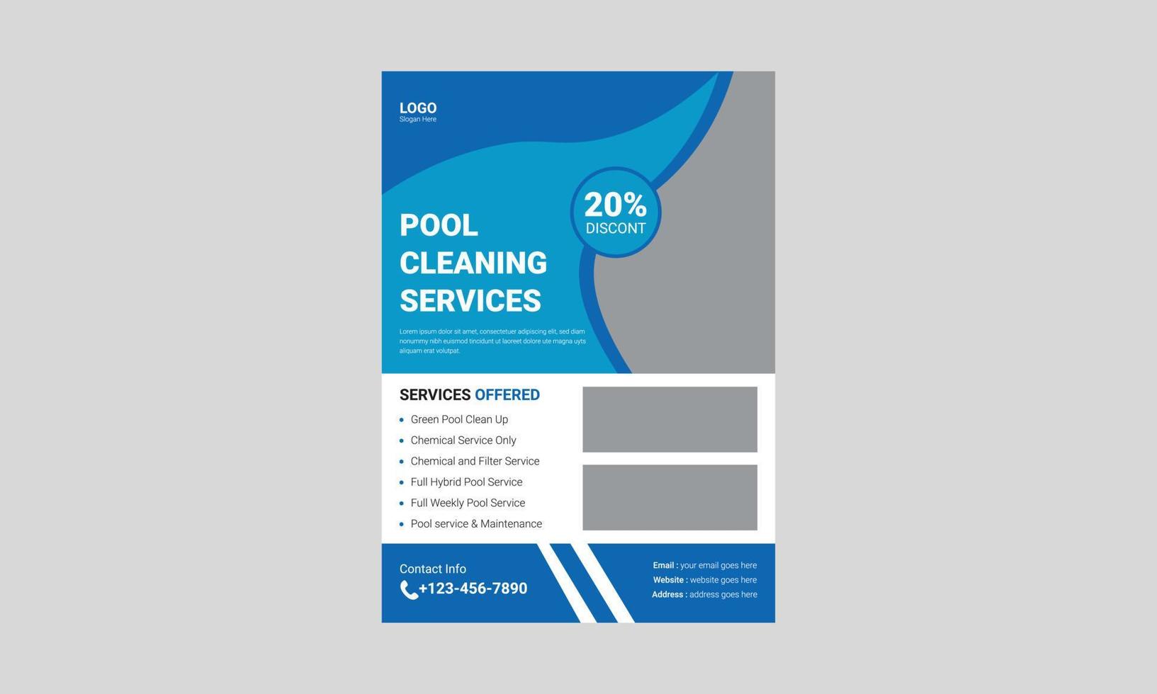 Swimming pool cleaning service flyer template. Pool maintenance service poster leaflet design. cover, poster, a4 size, flyer, print-ready vector