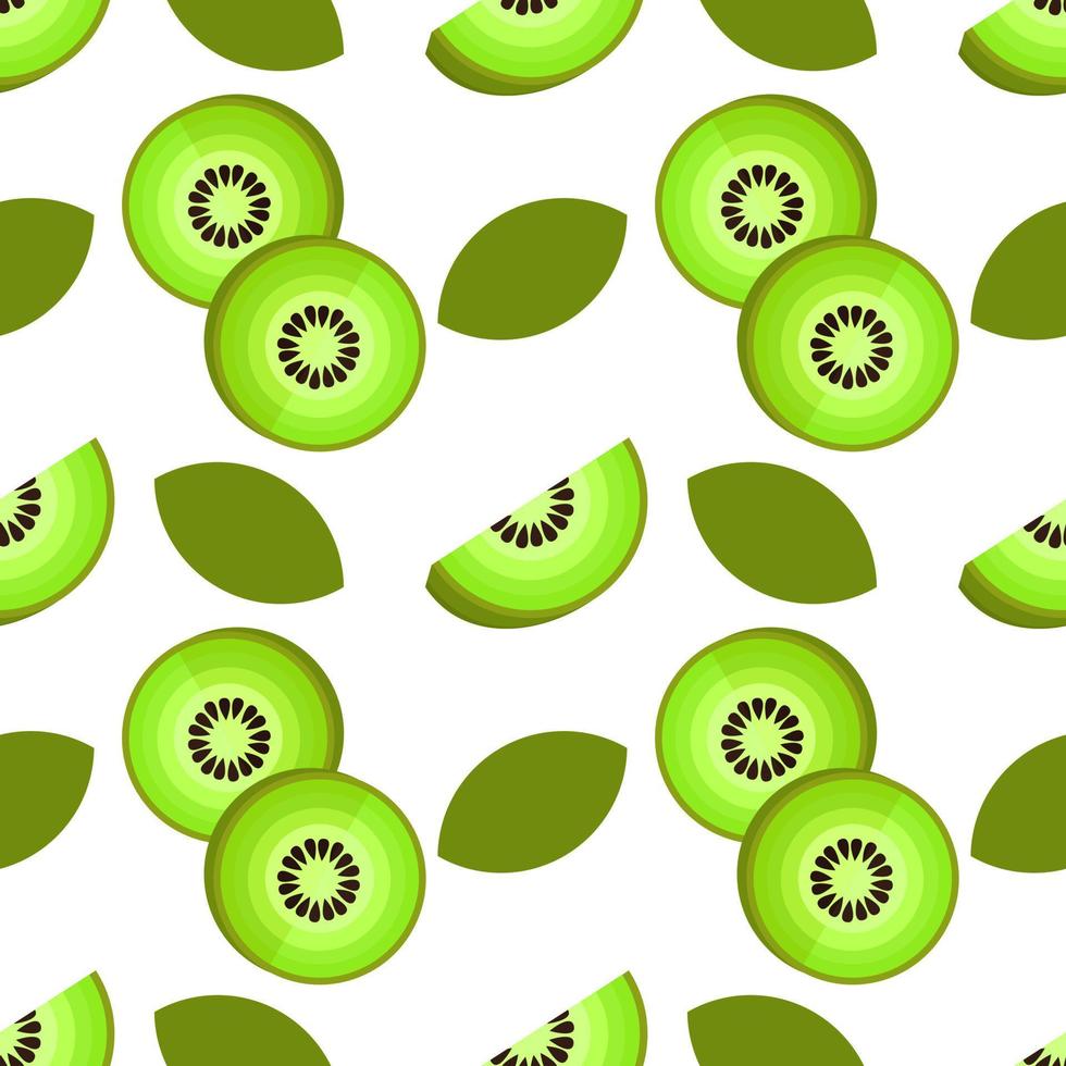 kiwi fruit seamless pattern vector