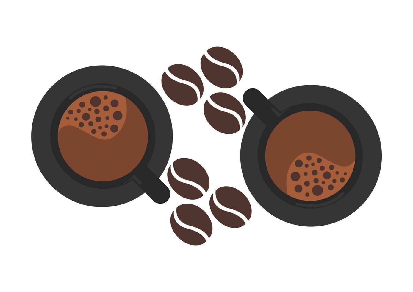 hot coffee background with coffee beans vector