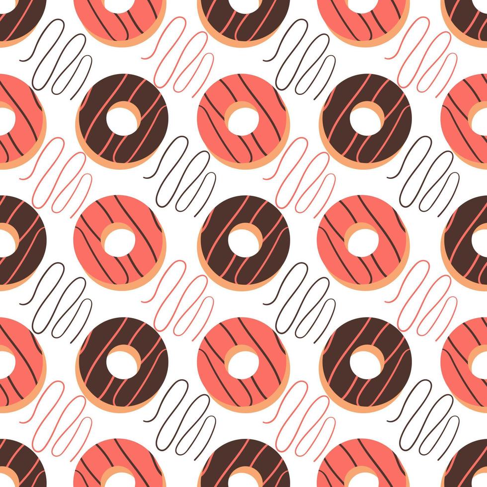 seamless pattern of donuts 3 vector