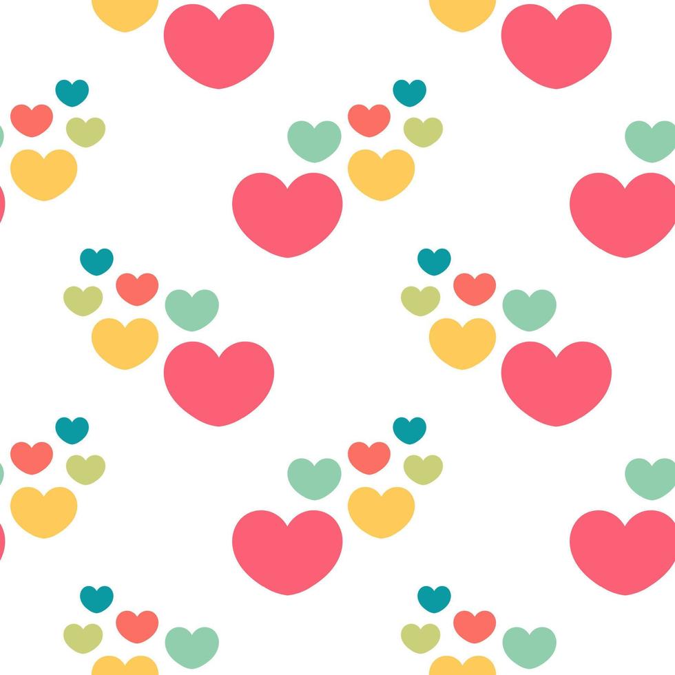 seamless pattern of colorful hearts vector