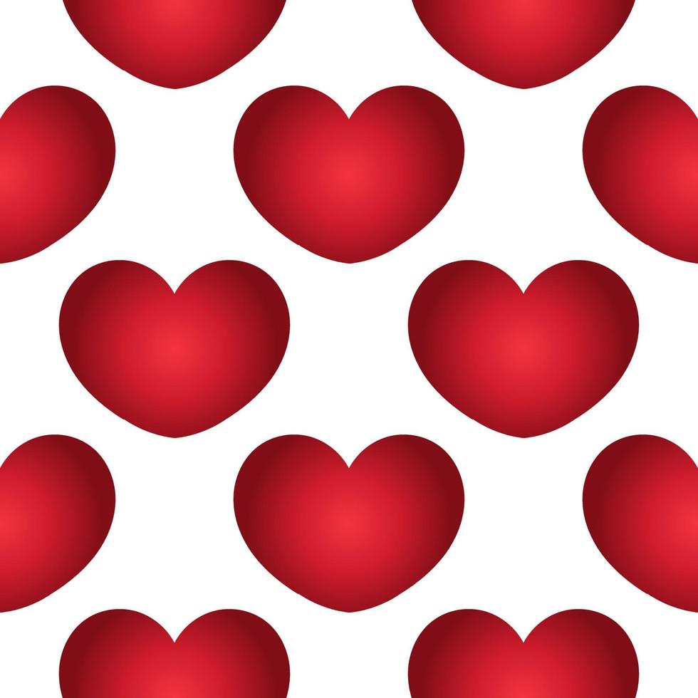 heart seamless pattern in elegant red gradient vector