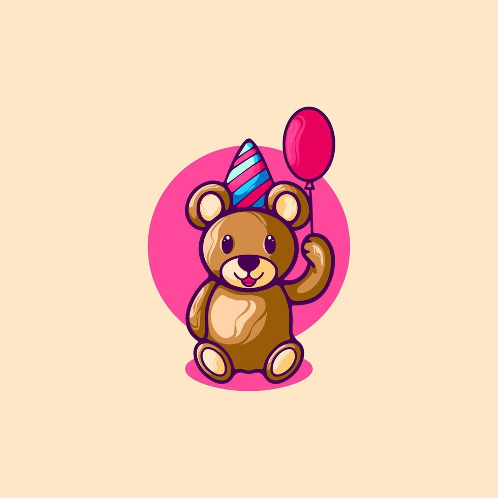 Bear Birthday Cartoon vector