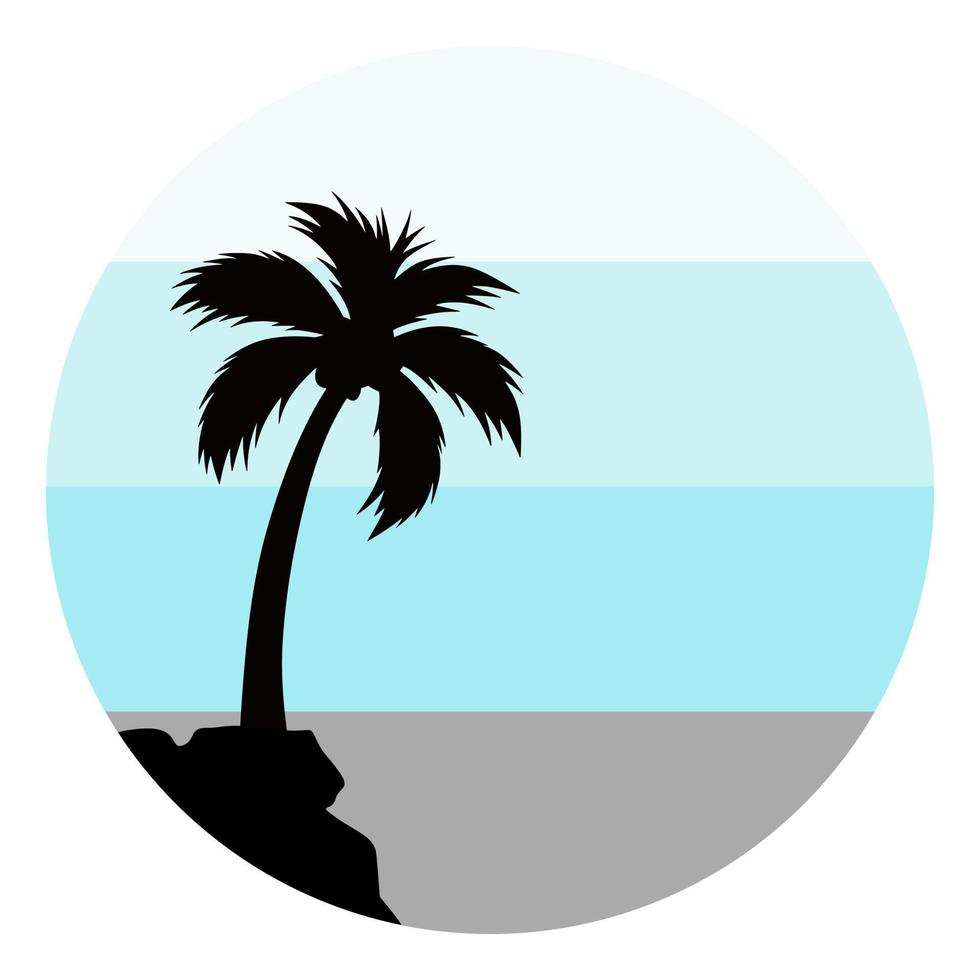 a mix of vintage colors with palm tree silhouettes vector