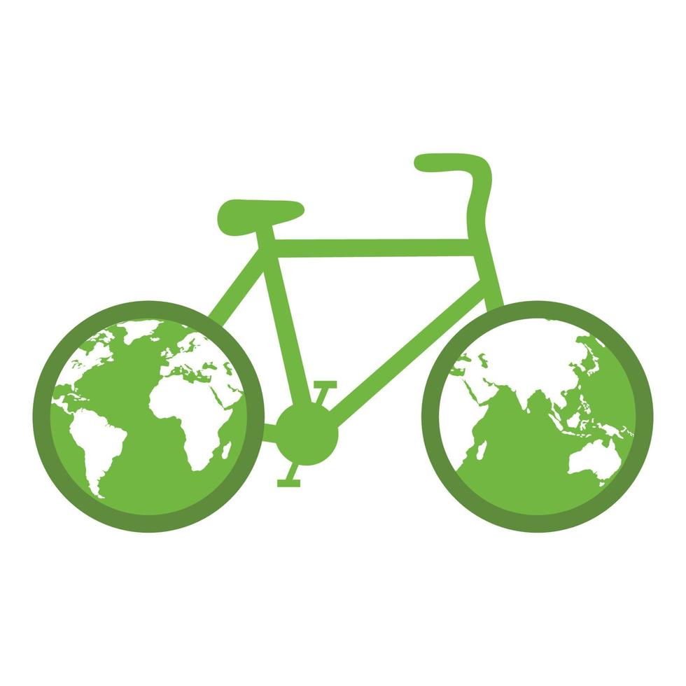 World Cyclist Day. Bicycle with earth globe world concept. vector