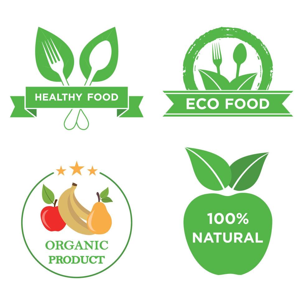 Healthy food icons. Natural product elements. vector