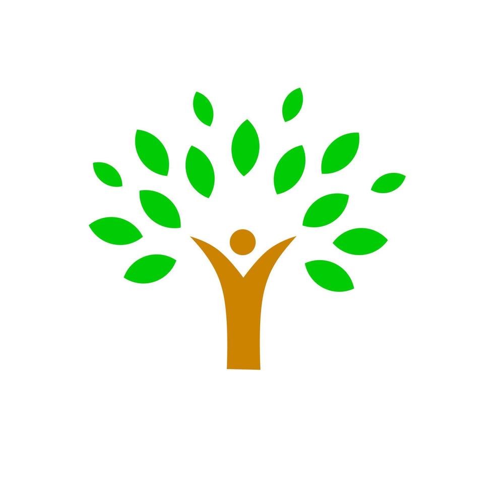 Template logo tree people vector