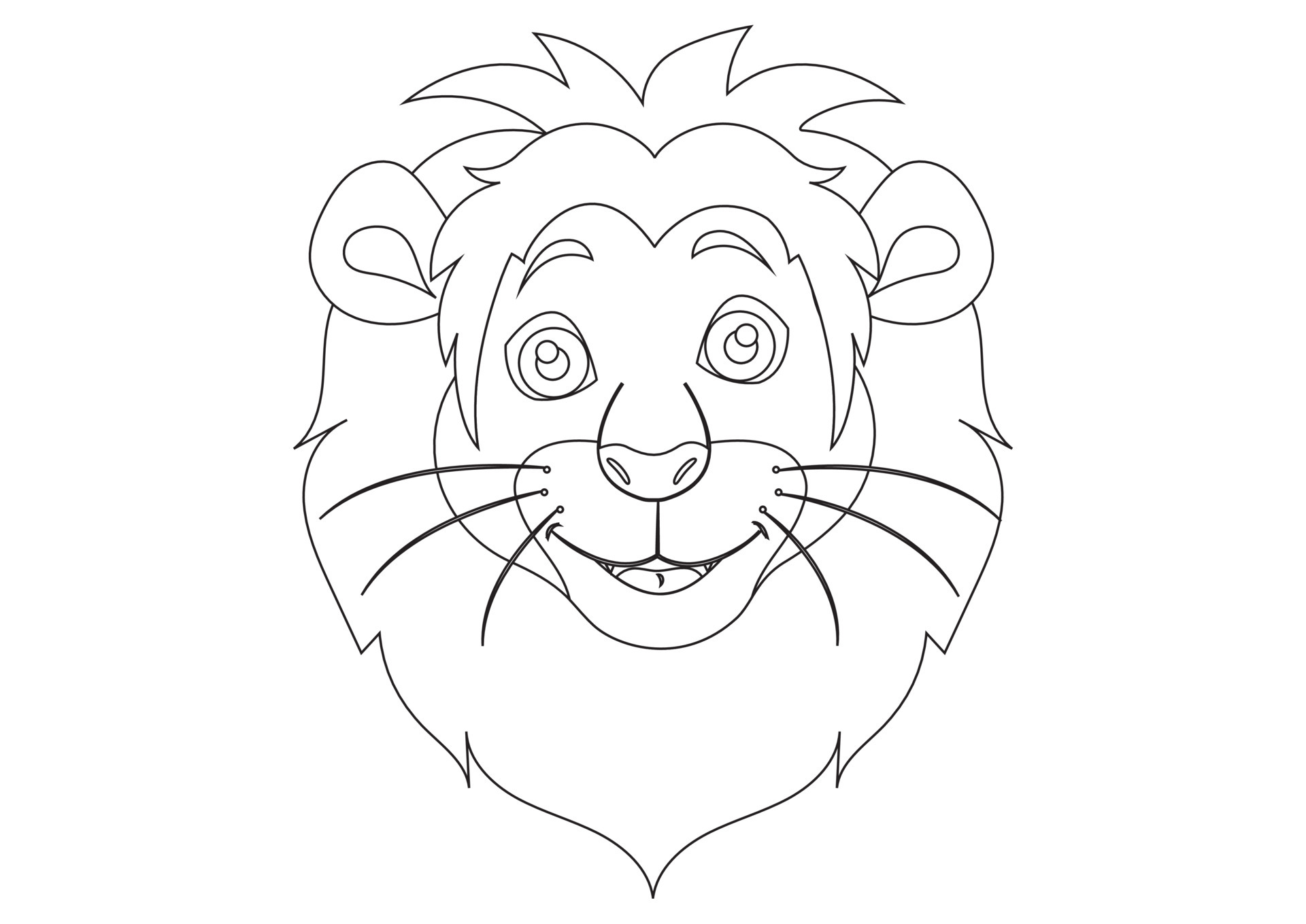 Black and White Vector Lion Face 6151925 Vector Art at Vecteezy