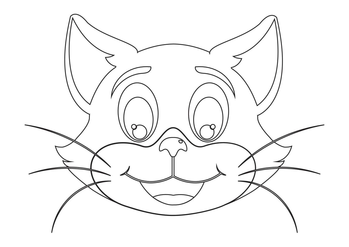 Black and White Vector Kitty Face