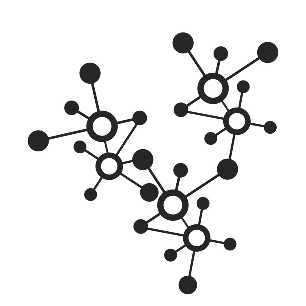 digital network connection illustration or molecular vector icon and logo