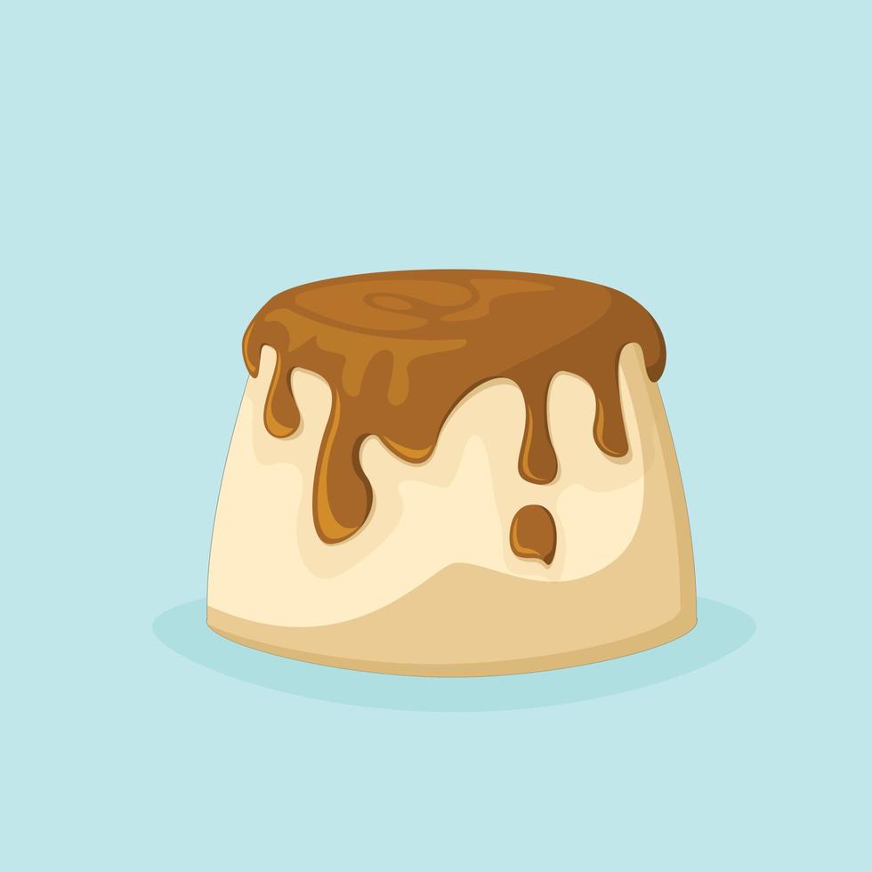 Ilustración de vector libre de postre dulce de pudín de caramelo cremoso