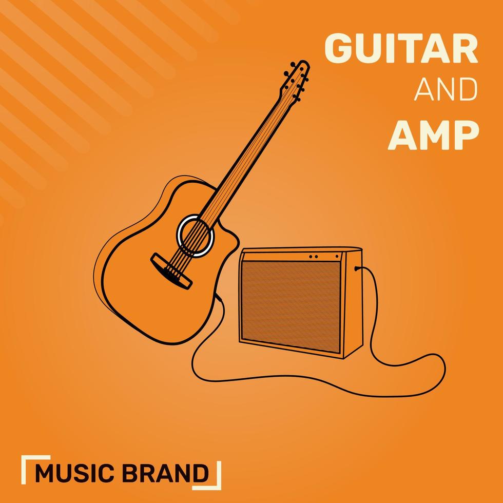 Guitar and amp vector design.