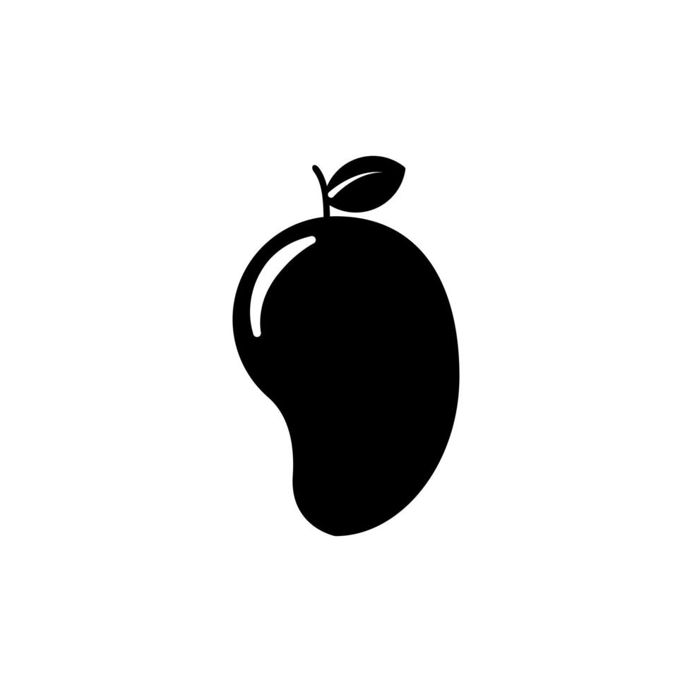 Silhouette icon of Mango. Yummy fruit and peel of mango vector