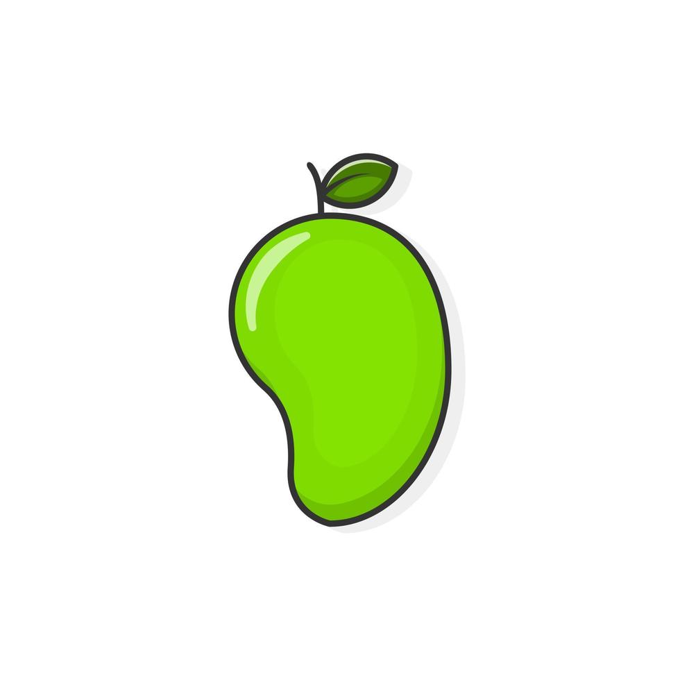 Cartoon icon of Mango. Yummy fruit and peel of mango vector