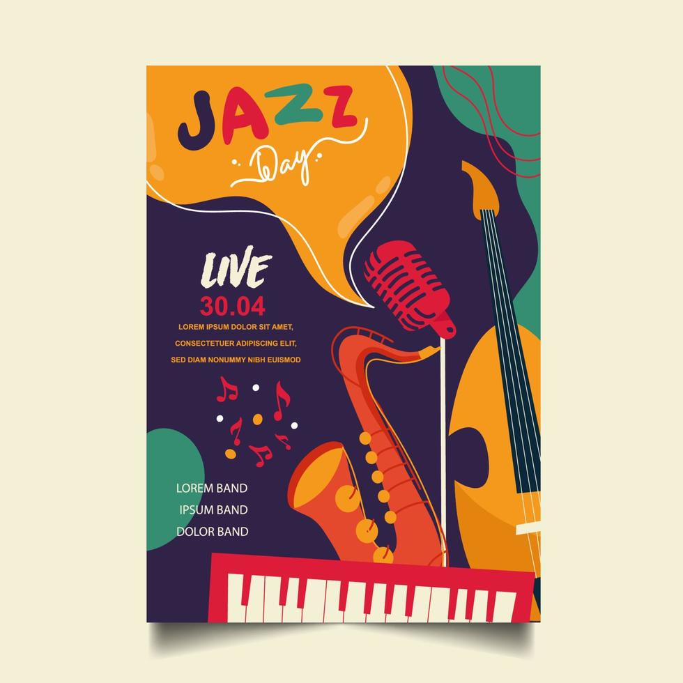 plantilla de festival de música de jazz vector