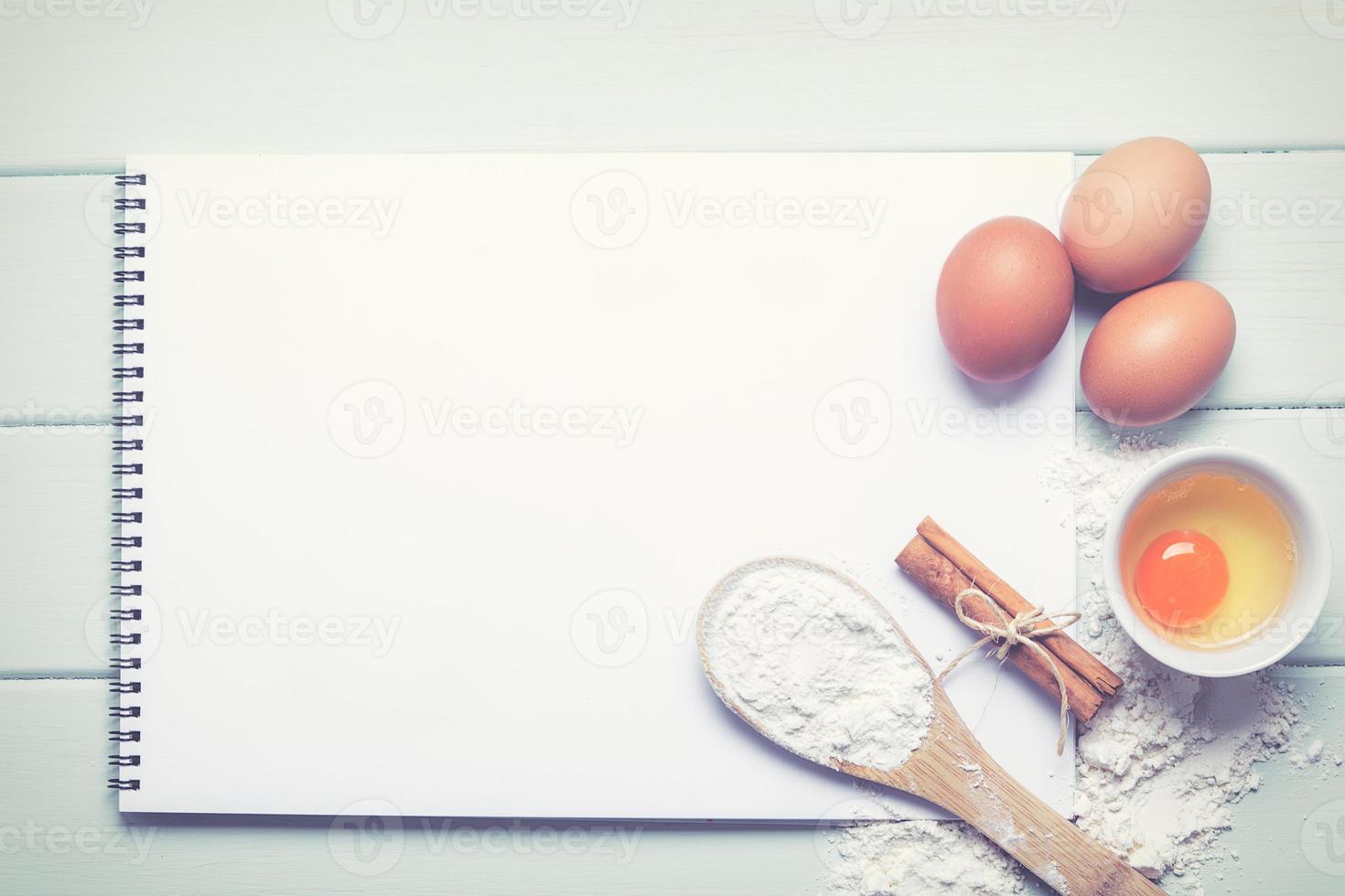 concepto de cocina, libro de cocina de cerca foto