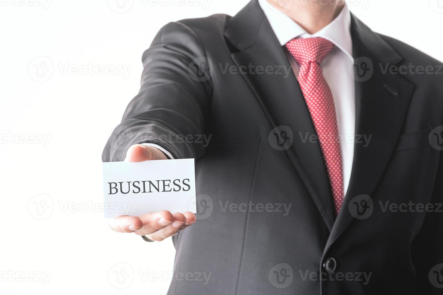 businessman with card photo