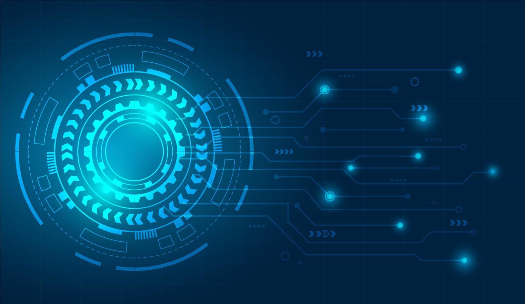 Circle high technology with circuit line blue background, illustrator digital abstract. vector