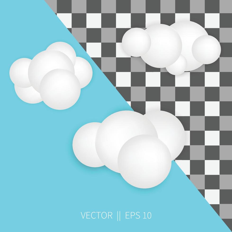 diseño vector nube 3d color blanco