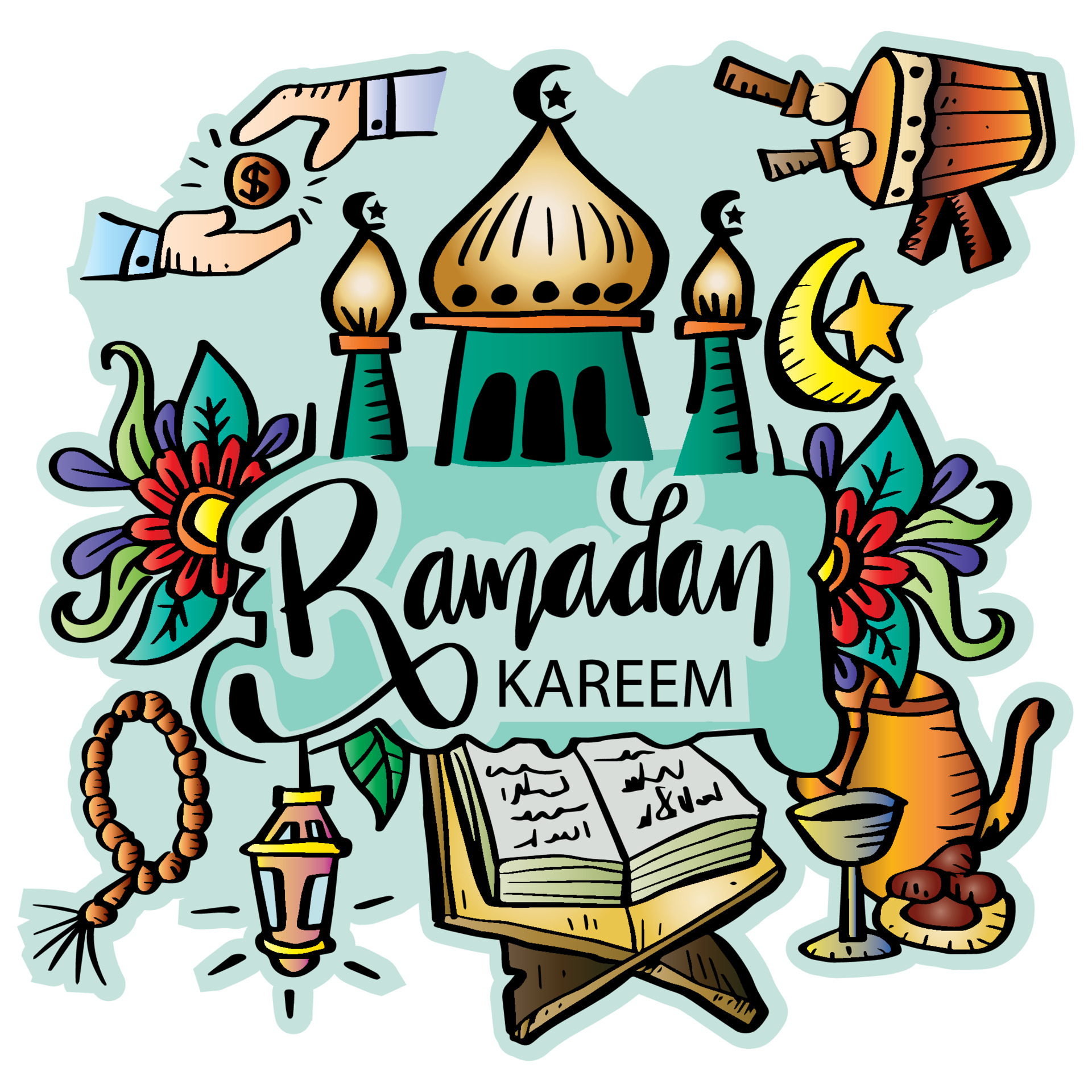 Doodle hand drawn Ramadan Kareem 6153267 Vector Art at Vecteezy