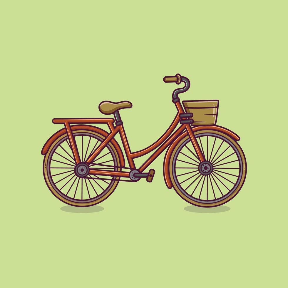 bycicle cartoon illustration vintage bikes vector