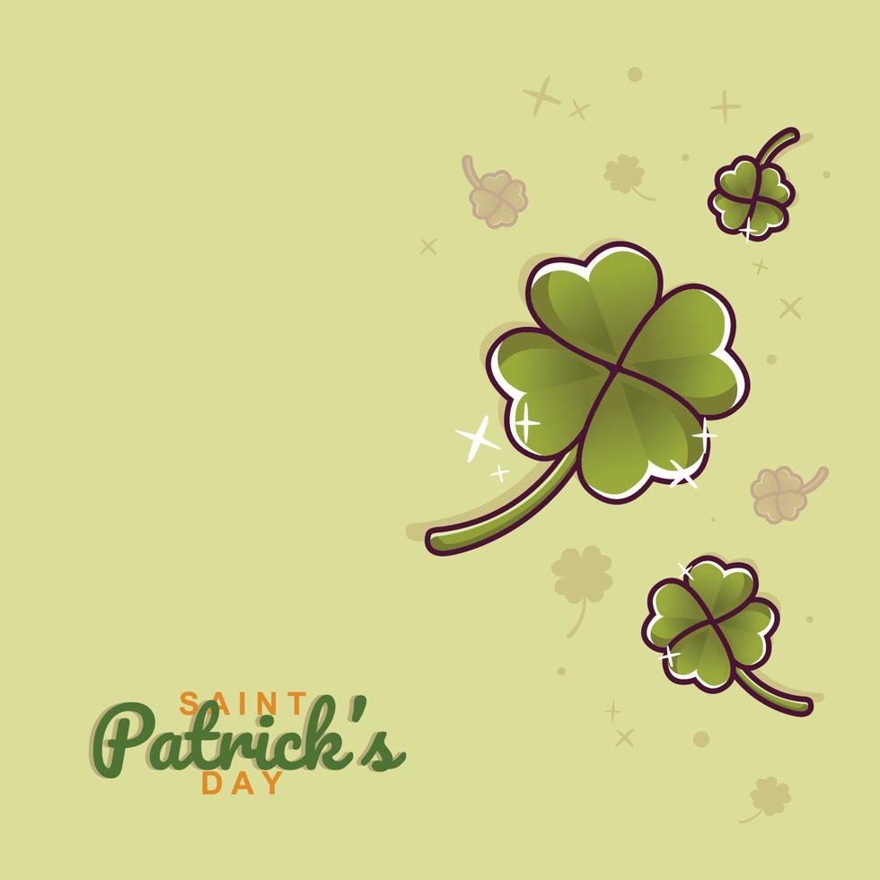 st patricks day illustration background flying clover flower cartoon vector