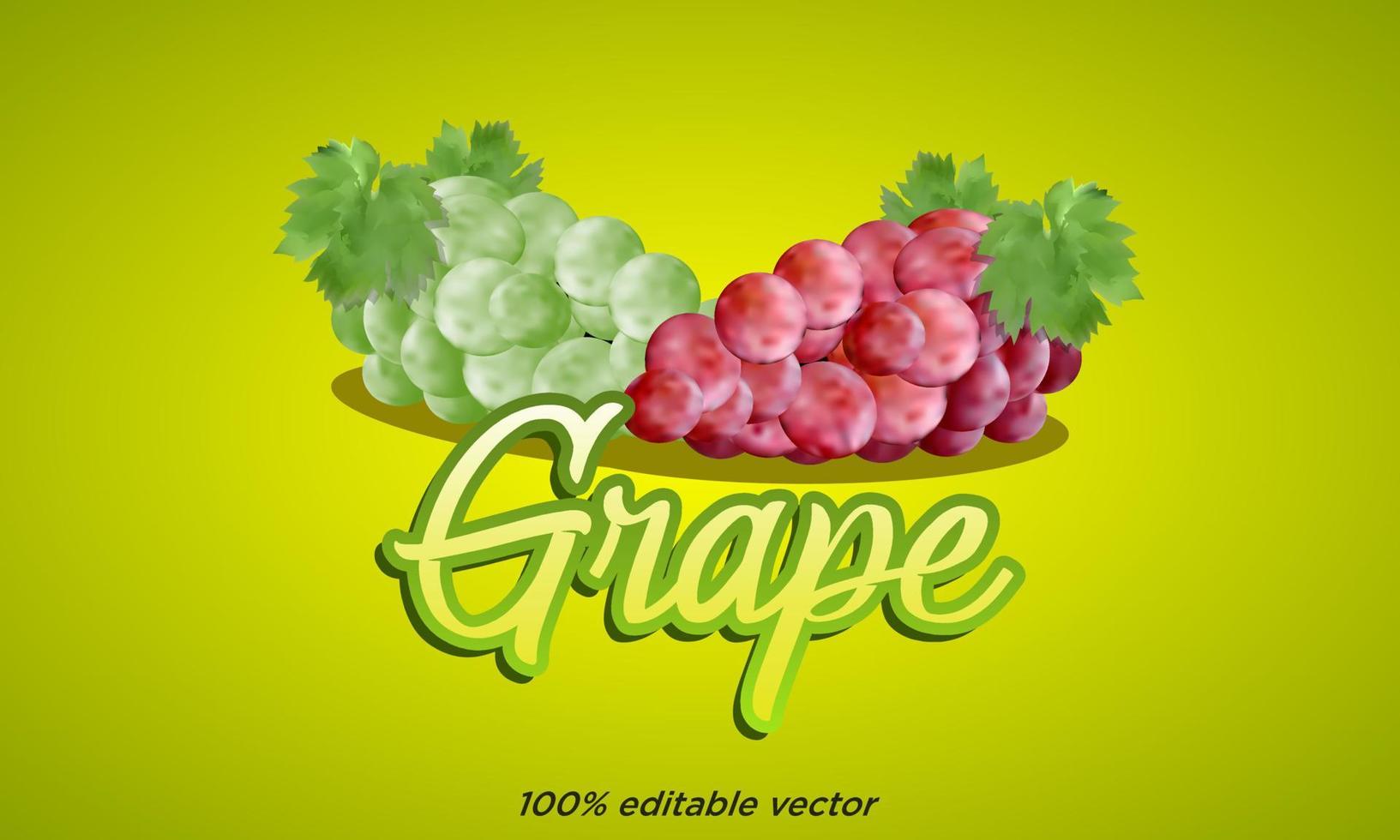 Ilustración de fruta de uva 3d vector