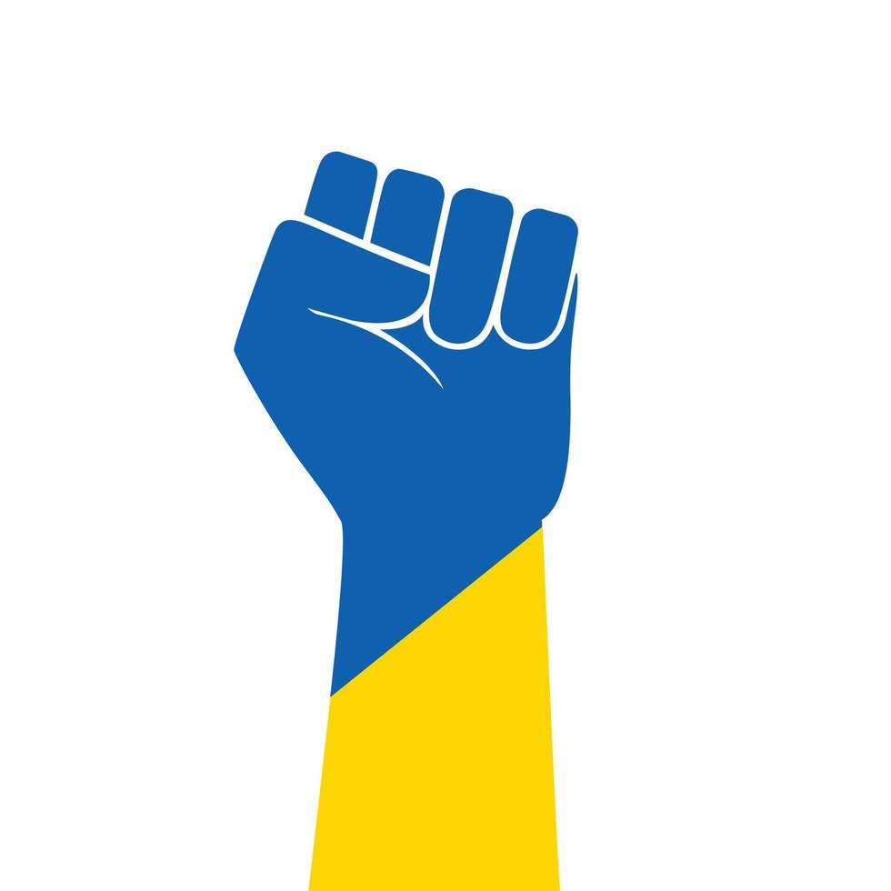 Raised fist vector icon. Human hand up in the air